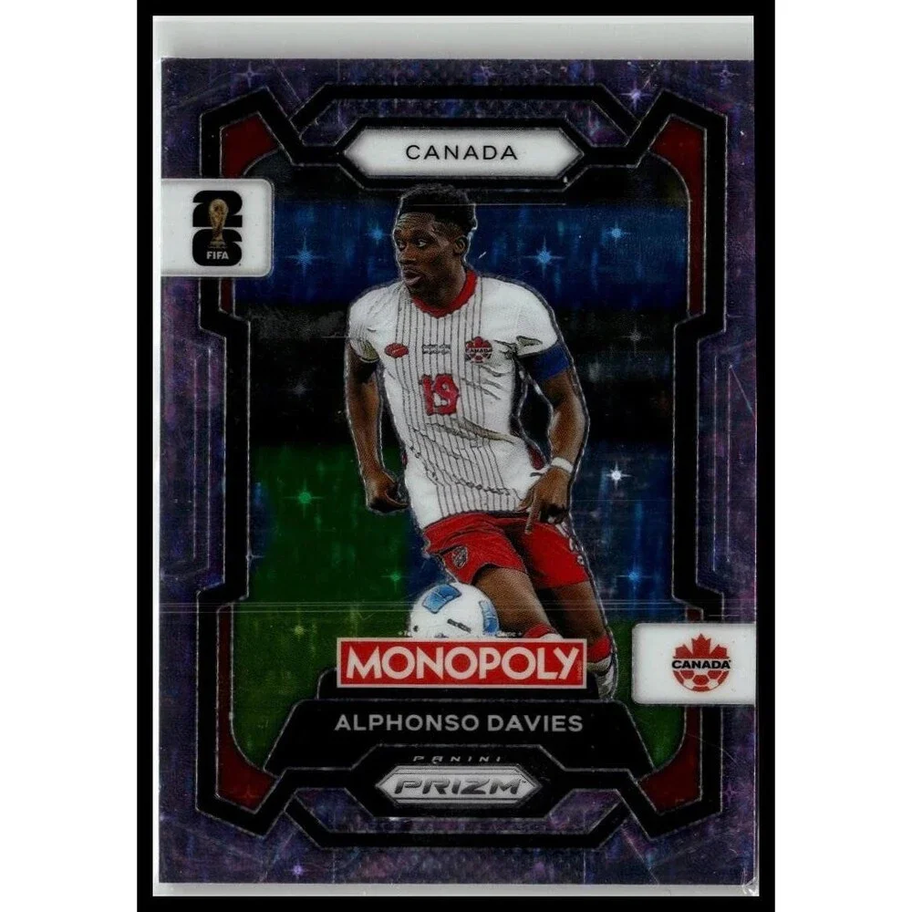 2026 Panini Prizm Monopoly World Cup Alphonso Davies #78 Canada Sparkle Pink